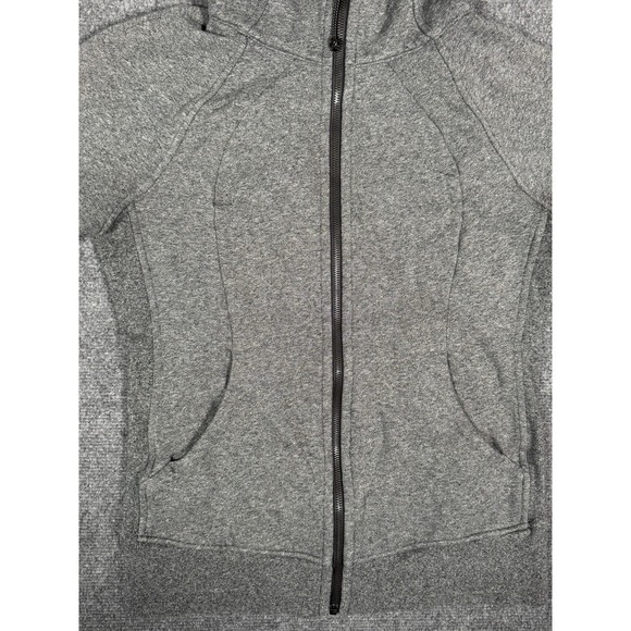 Lululemon Scuba Hoodie Jacket Light Cotton Fleece Full Zip‎ Heathered Black - Picture 7 of 14